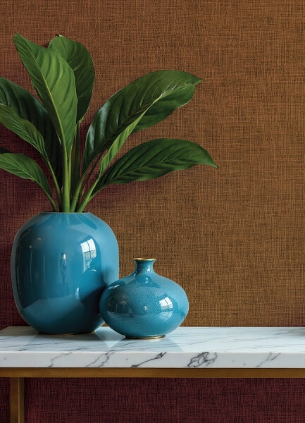 Alba Copper Open Weave Wallpaper