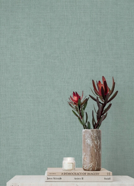 Alba Light Blue Open Weave Wallpaper