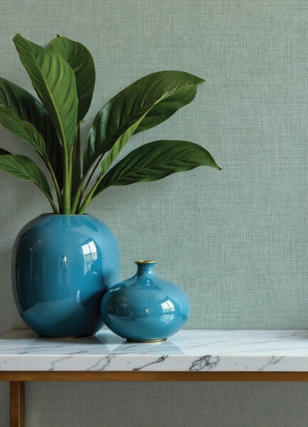 Alba Light Blue Open Weave Wallpaper