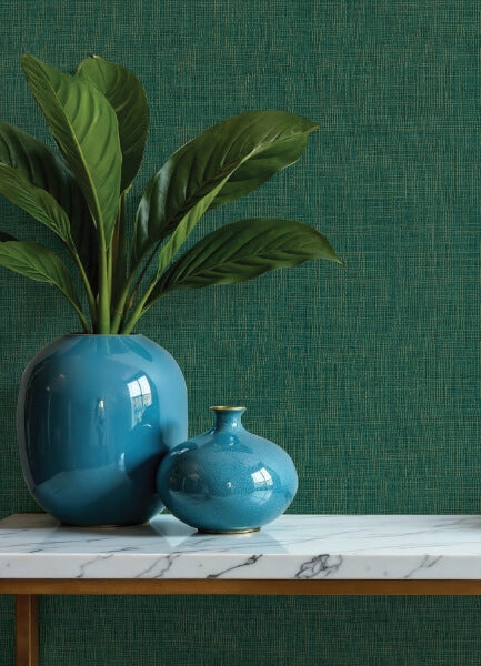 Alba Evergreen Open Weave Wallpaper