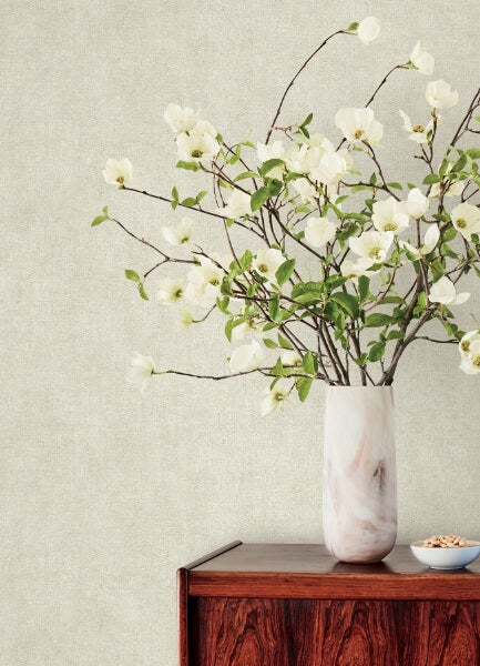 Nuovo Off-White Faux Linen Wallpaper