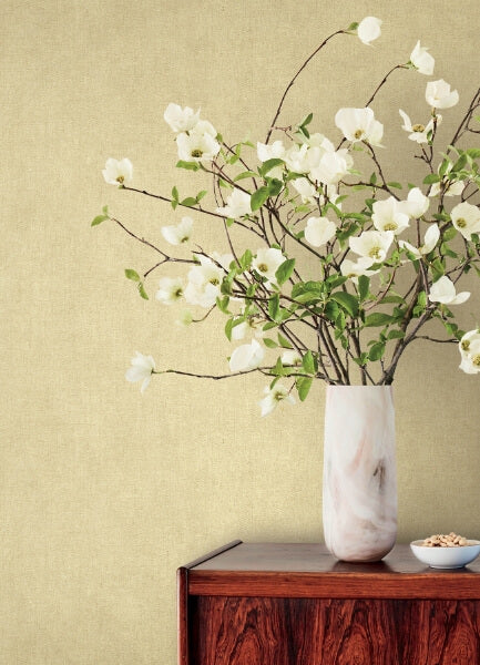 Nuovo Ivory Faux Linen Wallpaper