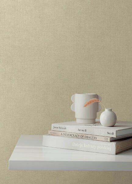 Nuovo Taupe Faux Linen Wallpaper