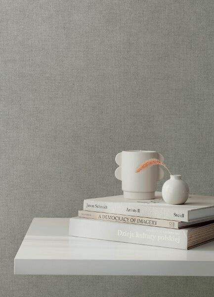 Nuovo Grey Faux Linen Wallpaper