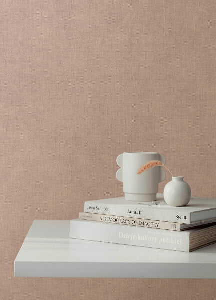Nuovo Rose Faux Linen Wallpaper
