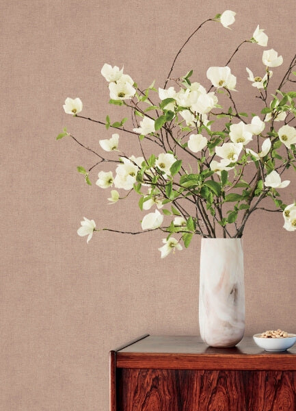 Nuovo Rose Faux Linen Wallpaper
