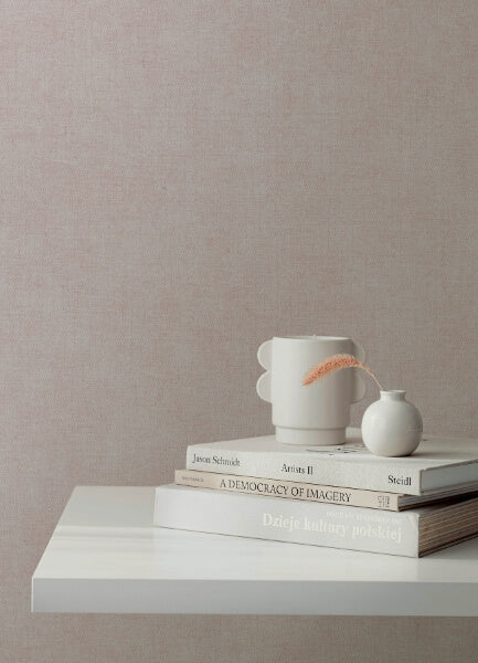 Nuovo Lavender Faux Linen Wallpaper
