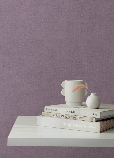 Nuovo Purple Faux Linen Wallpaper