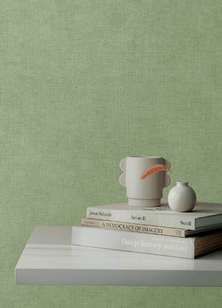 Nuovo Light Green Faux Linen Wallpaper