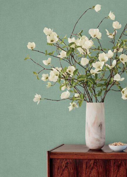 Nuovo Aqua Faux Linen Wallpaper