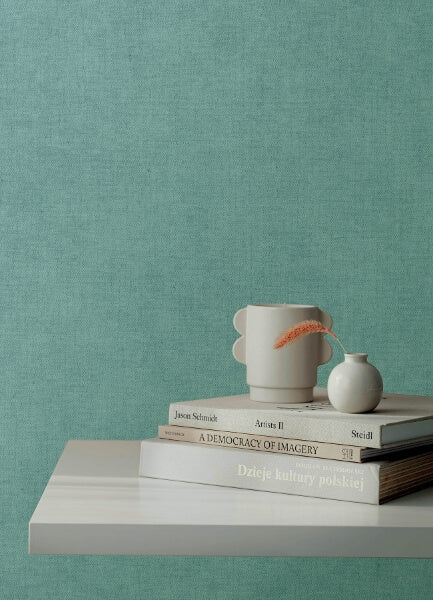 Nuovo Light Blue Faux Linen Wallpaper