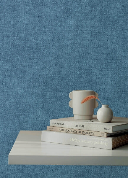 Nuovo Denim Faux Linen Wallpaper