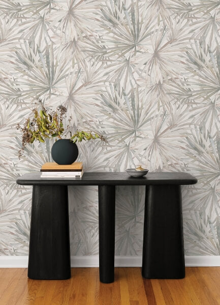 Corifa Cream Palm Leaf Wallpaper