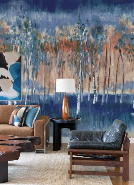 Primavera Dark Blue Wall Mural