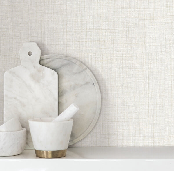 Beau Dove Faux Fabric Wallpaper