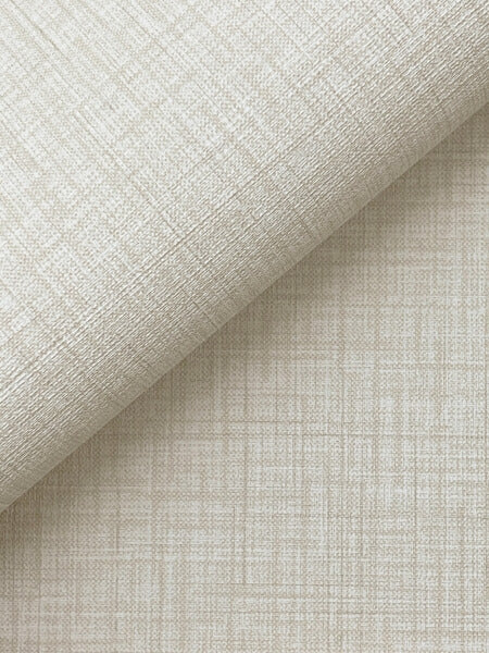 Beau Beige Faux Fabric Wallpaper
