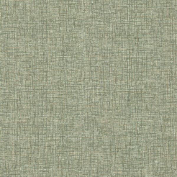 Beau Green Faux Fabric Wallpaper