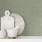 Beau Green Faux Fabric Wallpaper