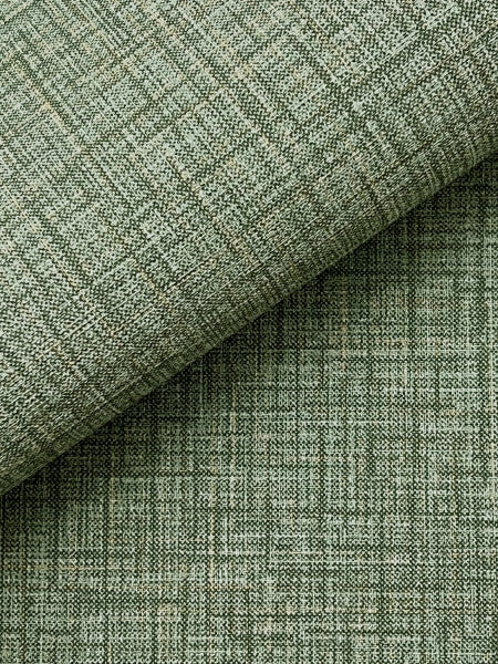 Beau Green Faux Fabric Wallpaper