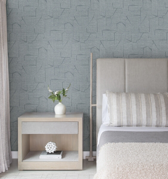 Lyle Denim Abstract Geometric Wallpaper
