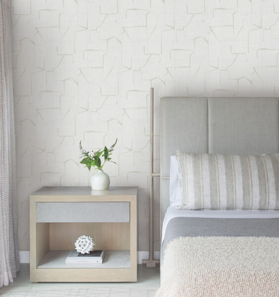 Lyle Off-White Abstract Geometric Wallpaper