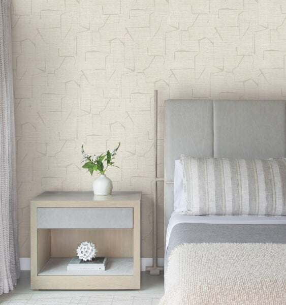 Lyle Beige Abstract Geometric Wallpaper