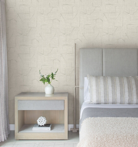Lyle Light Grey Abstract Geometric Wallpaper