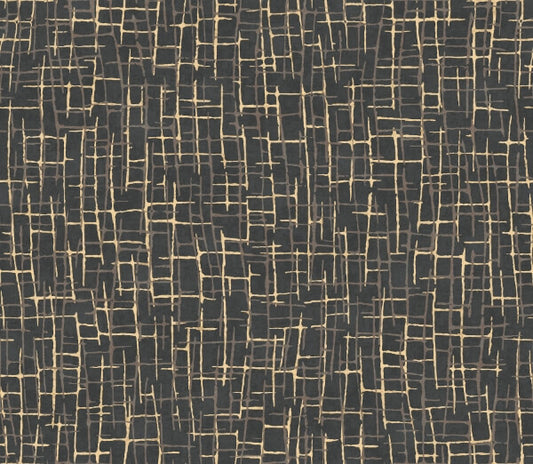 Rian Black Linear Abstract Wallpaper