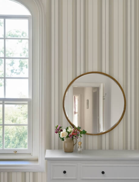 Herrgård Neutral Stripe Wallpaper