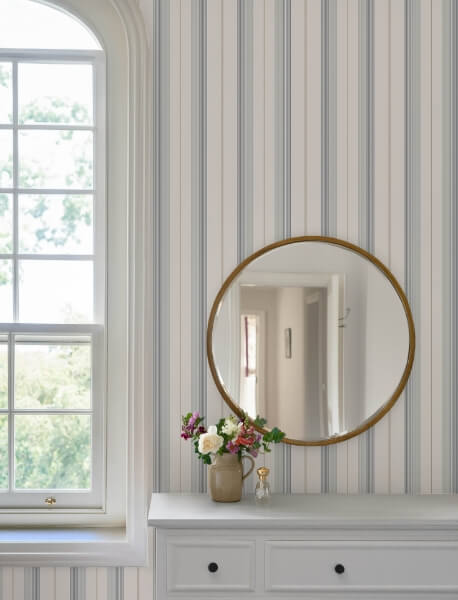 Herrgård Light Blue Stripe Wallpaper