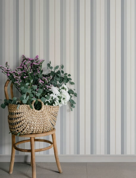 Herrgård Light Blue Stripe Wallpaper