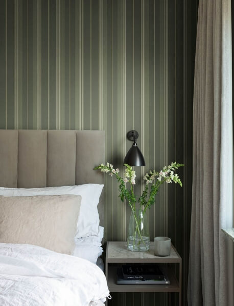 Herrgård Evergreen Stripe Wallpaper
