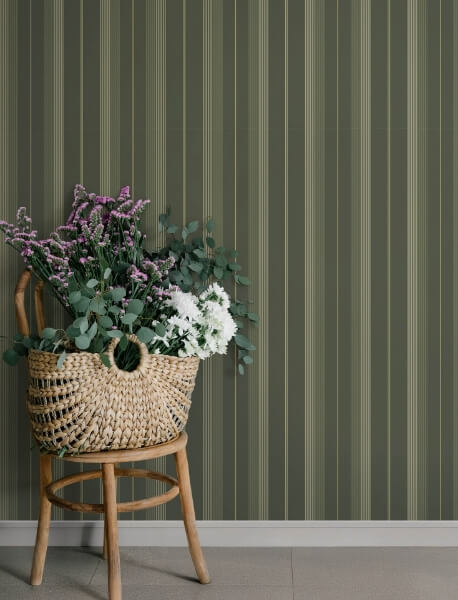 Herrgård Evergreen Stripe Wallpaper