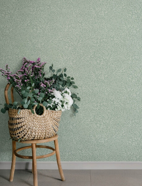 Kristina Teal Botanical Wallpaper
