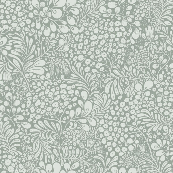 Siv Slate Botanical Wallpaper