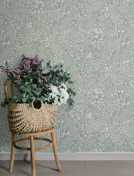 Siv Slate Botanical Wallpaper