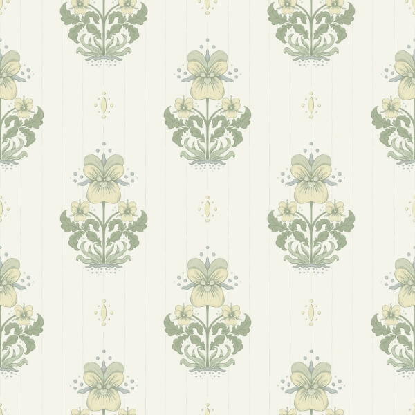 Gullvie White Pansies Wallpaper