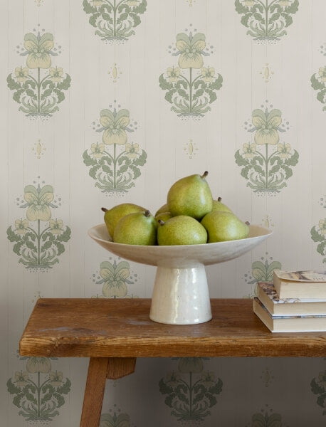 Gullvie White Pansies Wallpaper