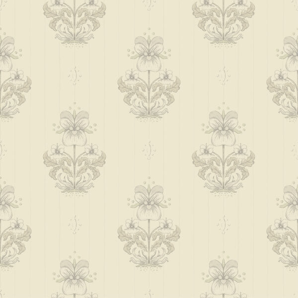 Gullvie Cream Pansies Wallpaper