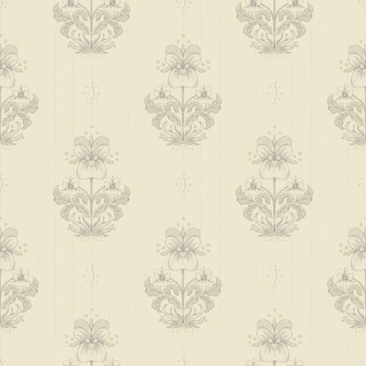 Gullvie Cream Pansies Wallpaper