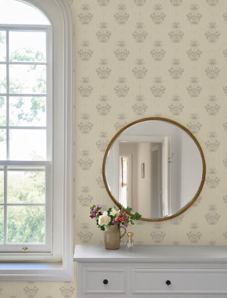Gullvie Cream Pansies Wallpaper
