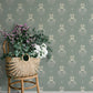 Gullvie Seafoam Pansies Wallpaper
