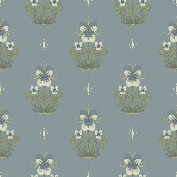 Gullvie Light Blue Pansies Wallpaper
