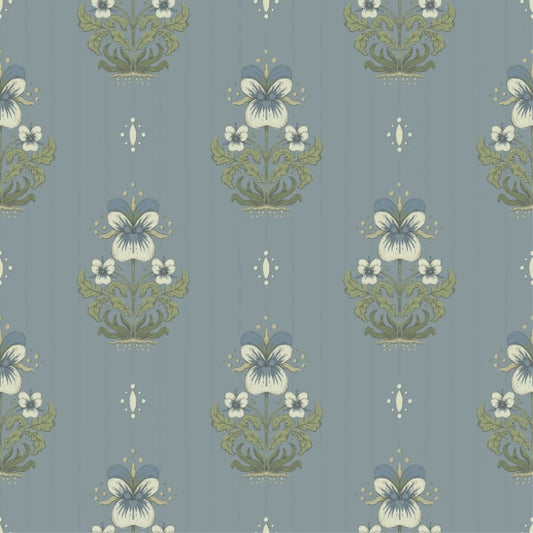Gullvie Light Blue Pansies Wallpaper