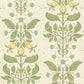 Rosa Green Floral Columns Wallpaper