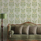 Rosa Green Floral Columns Wallpaper