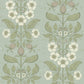 Rosa Sky Blue Floral Columns Wallpaper
