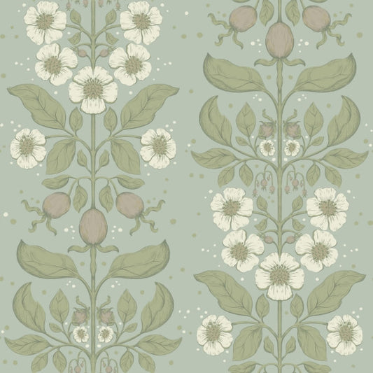 Rosa Sky Blue Floral Columns Wallpaper