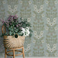 Rosa Sky Blue Floral Columns Wallpaper