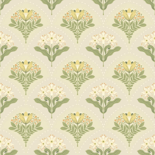 Maj Light Grey Floral Damask Wallpaper